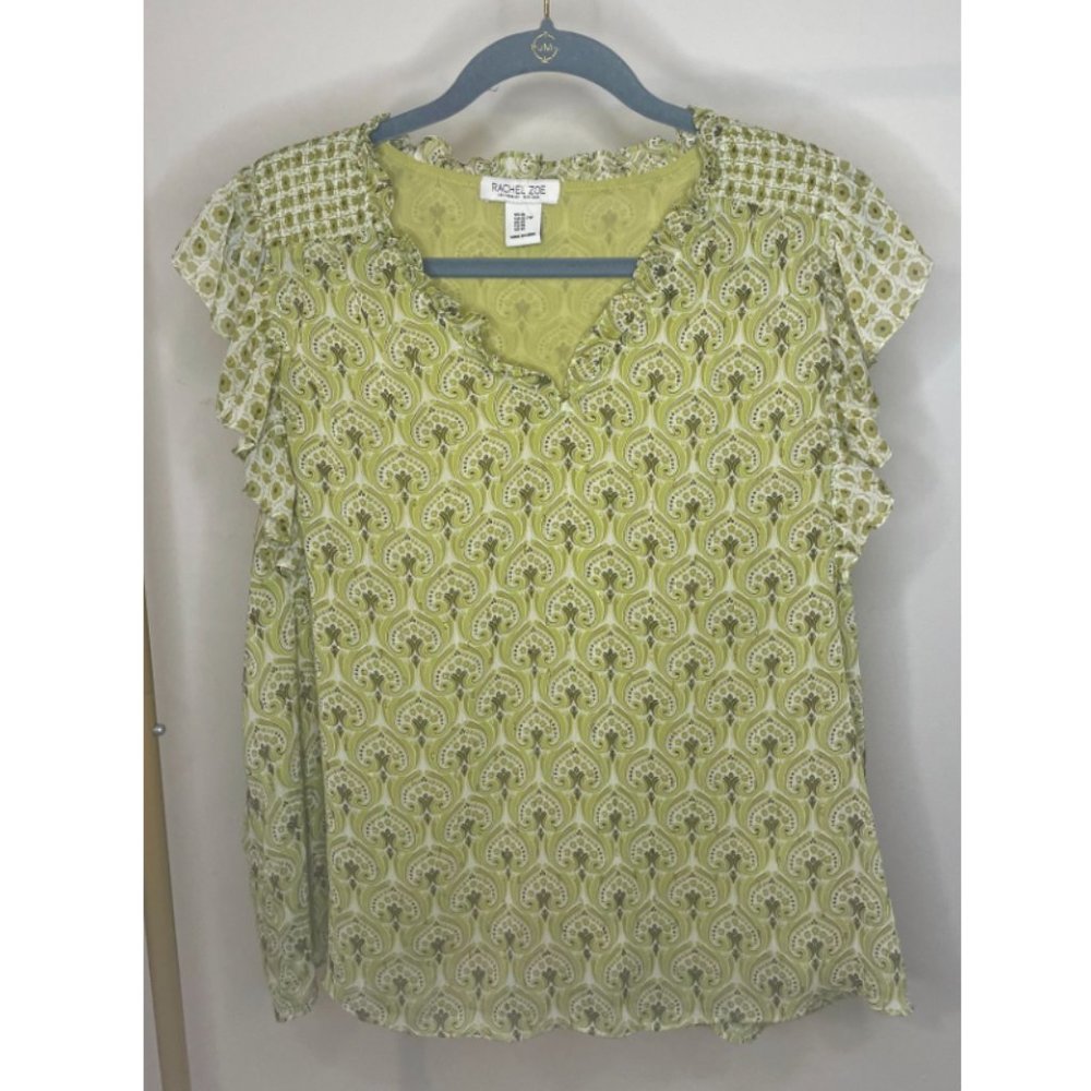 Rachel Zoe Woman's V-Neck Chiffon Boho Blouse